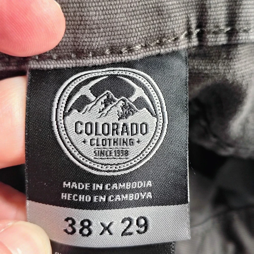 Colorado Clothing Mens Utility Carpenter Pants Gray 38x29 Cotton Stretch 1727614